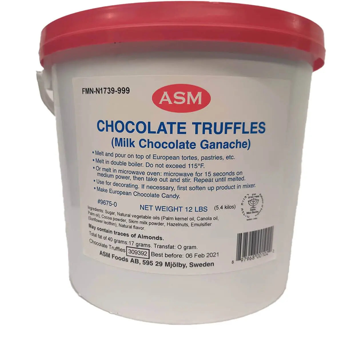 Barry Callebaut ASM Milk Ganache 12lb Pail