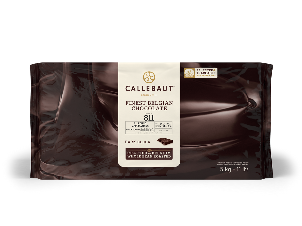 Barry Callebaut 811NV-132 Dark Couverture Blocks 54.5% Cacao Blocks 55lb